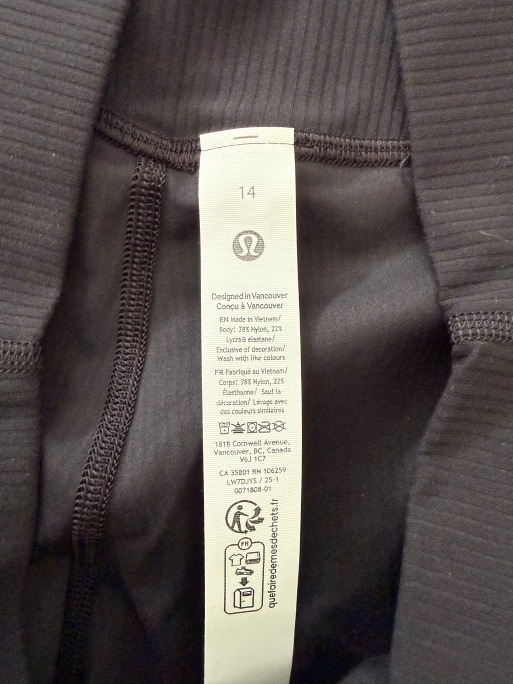 NWT Lululemon Align Ribbed High-Rise Short 6” inseam size 14 - Picture 3 of 4